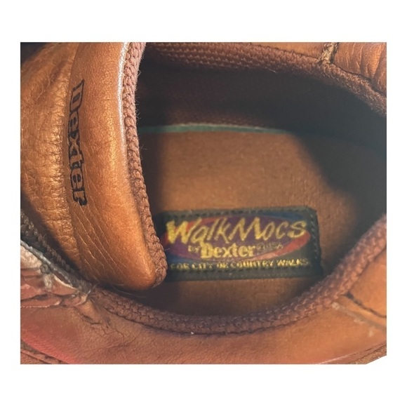 Dexter WALK MOCCASINS Light Brown Leather Lace Up Size 9 Very Good Shape - Picture 2 of 10